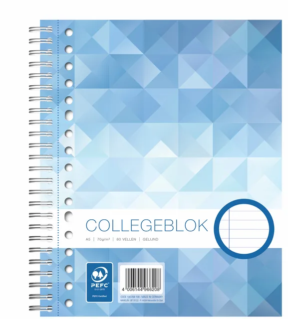 Collegeblok WORK A5 17gaats 160pg 70g lijn