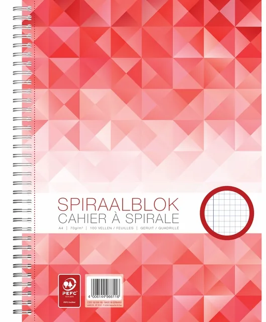 WORK spiraalblok A4 100v 70g ruit 5x5mm