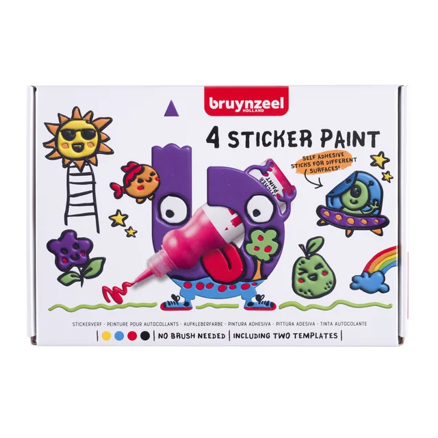 Stickerverf Bruynzeel met 2 sjablonen 4st ass