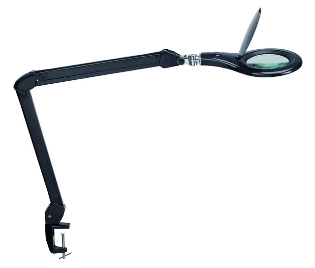 Loeplamp MAUL Makro LED met tafelklem lens zwart