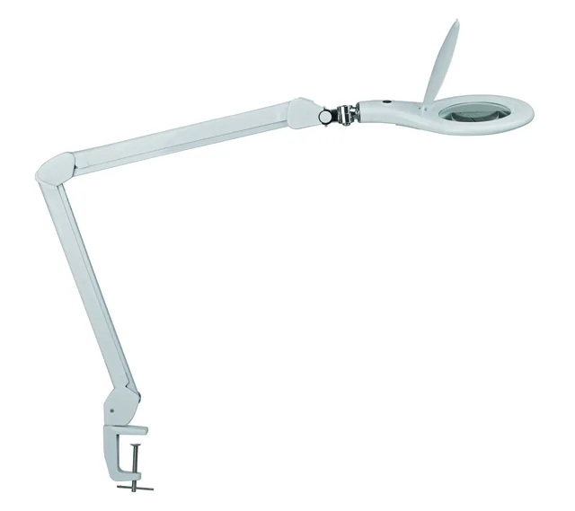 Loeplamp MAUL Makro LED met tafelklem wit