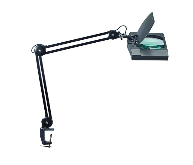Loeplamp MAUL Vitrum LED met tafelklem lens zwart