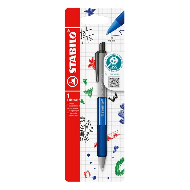 Balpen STABILO pointball colorful bl blist à 1st