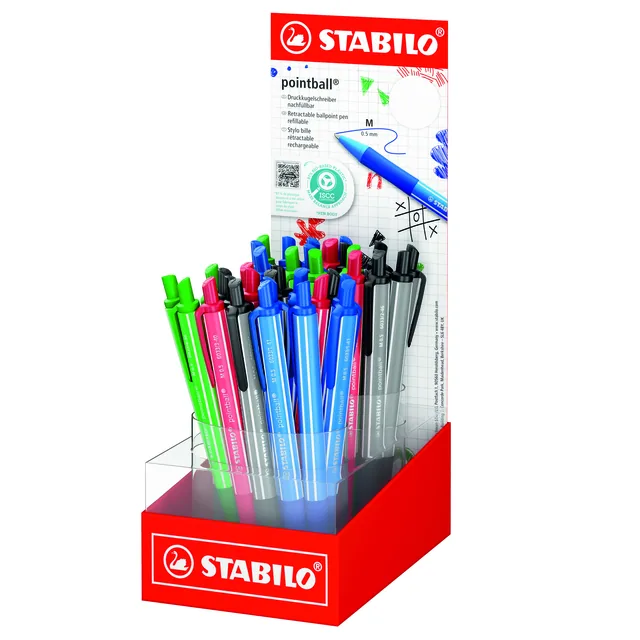 Balpen STABILO pointball colorful assorti