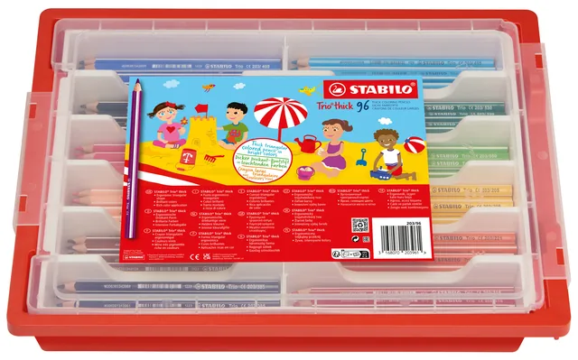 Kleurpotlood STABILO 203 Trio dik 96st assorti