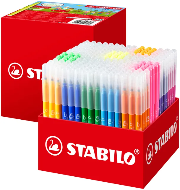 Viltstift STABILO Trio A-Z 378 240st assorti