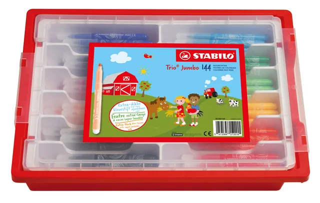 Viltstift STABILO Trio Jumbo 380 144st assorti