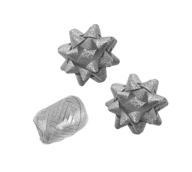 Polyband combi set glitter zilver 1 ei 2 rozet