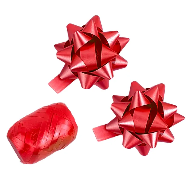 Cadeaulint Haza polyband en 2 rozetten rood