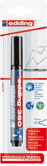 Whiteboardmarker edding 360 rond 1.5-3mm zw blist