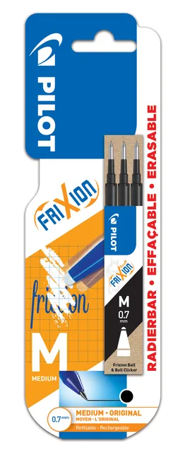 Rollerpenvulling PILOT friXion BLS-FR7 3st M zwart