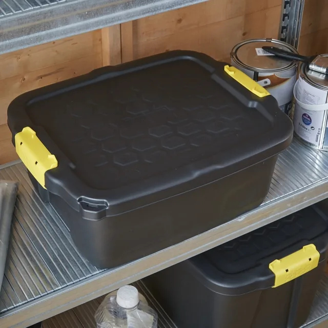 Opbergbox Bankers Box 24l met hndgr robuust zwart