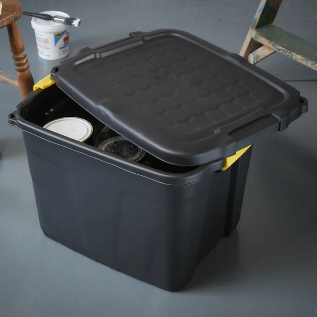 Opbergbox Bankers Box 42l met hndgr robuust zwart