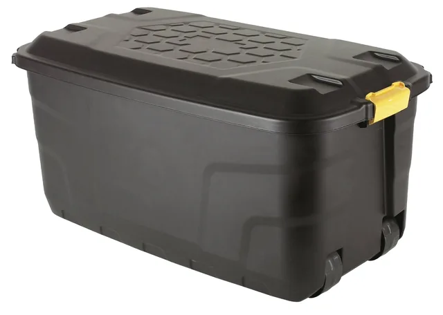 Opbergbox Bankers Box 110L wielen robuust zwart