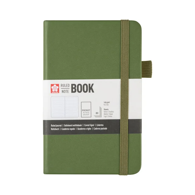 Notitieboek Sakura pocket lijn dennennaald