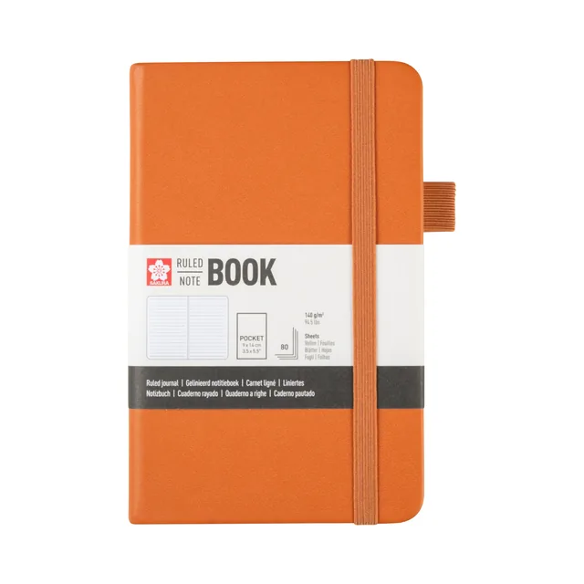 Notitieboek Sakura pocket lijn amber