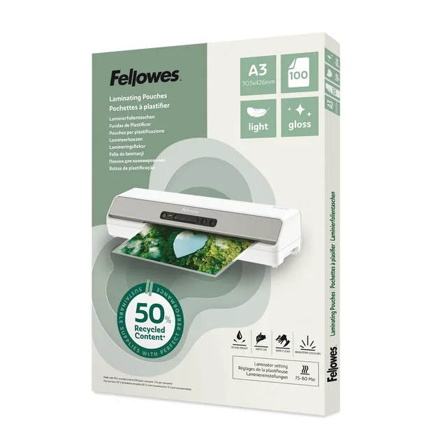 Lamineerhoes Fellowes A3 light gerecycled glans