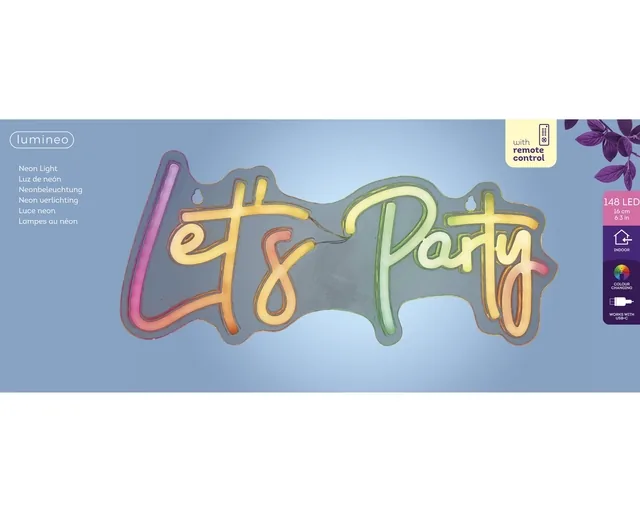 Ledbord Lumineo indoor USB Neon Let's Party