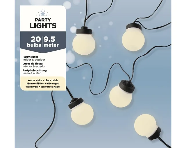 Partylight Lumineo led 20 bollen 950cm warm wit
