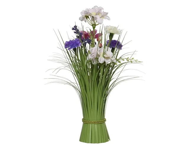 Kunstgras Everlands met bloemen 40cm assorti