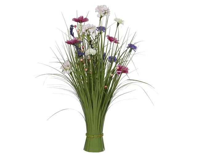 Kunstgras Everlands met bloemen 70cm assorti