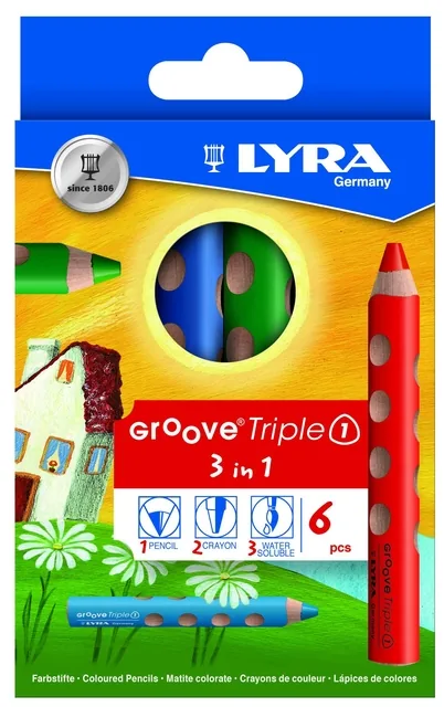 Kleurpotlood LYRA Groove Triple One 6 kleuren