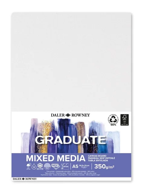 Canvasboard Daler Rowney Graduate A5 wit