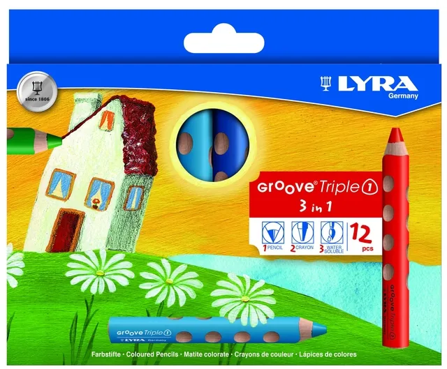 Kleurpotlood LYRA Groove Triple One 12 kleuren