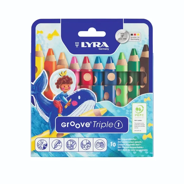 Kleurpotlood LYRA Groove Triple One 10 kleuren
