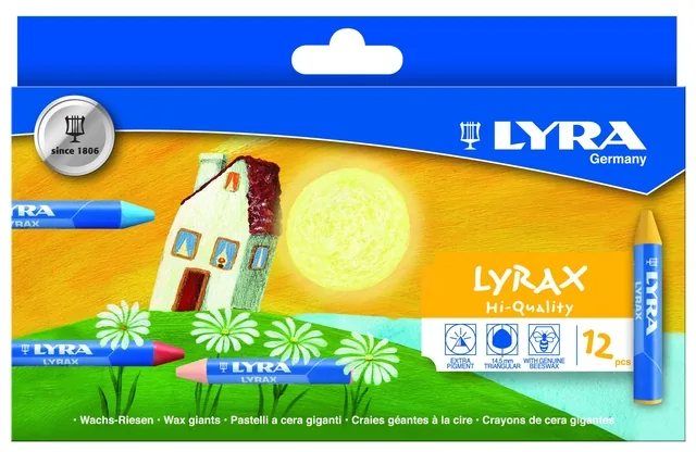Waskrijt LYRA Lyrax Wax Giants 12 kleuren