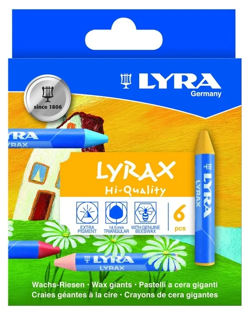 Waskrijt LYRA Lyrax Wax Giants 6 kleuren