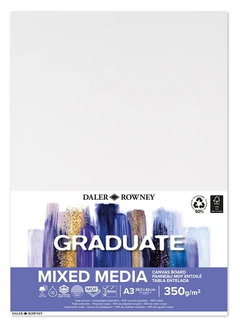 Canvasboard Daler Rowney Graduate A3 wit