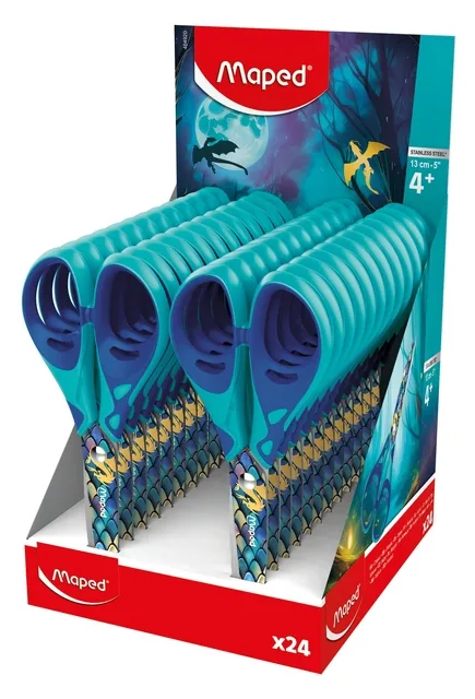 Schaar Maped Dragon 13cm display 24 stuks blauw