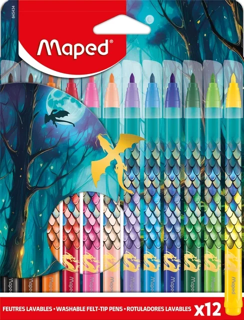 Viltstift Maped Dragon set 12 kleuren