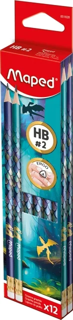 Potlood Maped Dragon HB met gum 12 stuks