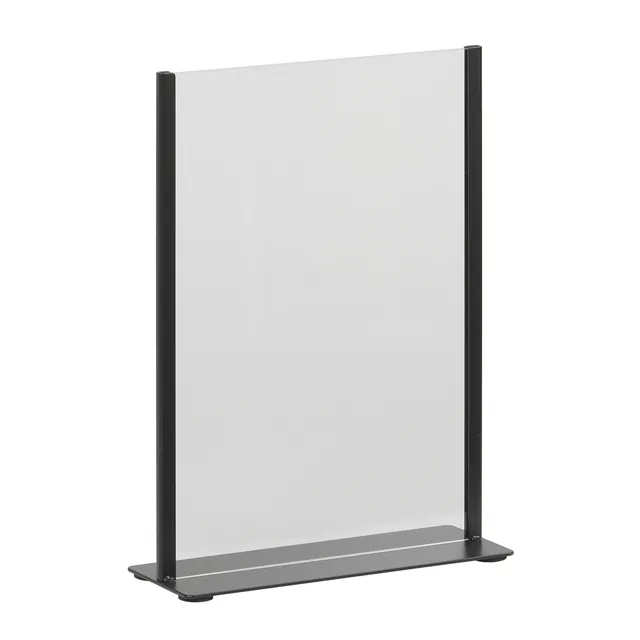 Kaarthouder Europel zwart metaal met acryl bord A4