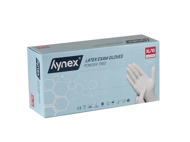 Handschoen Hynex latex XL wit 5gr 100 stuks