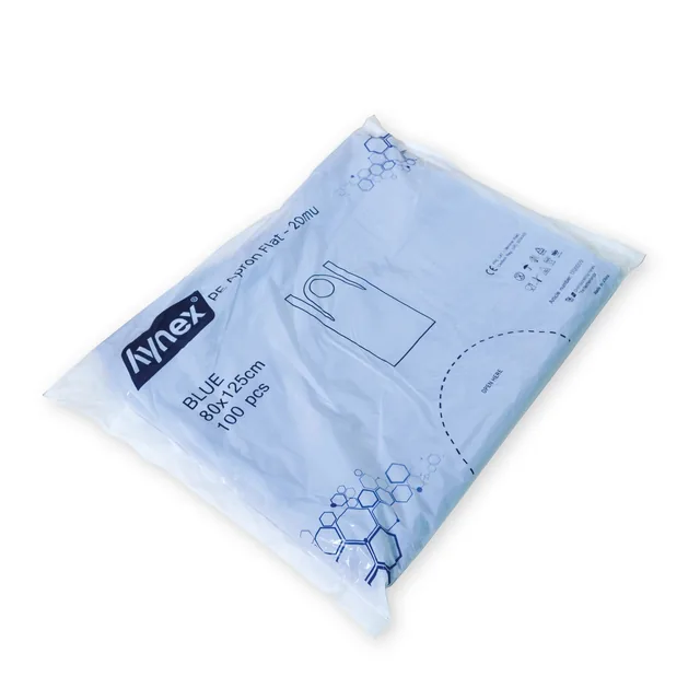 Schort Hynex 80x125cm PE blauw 100 stuks