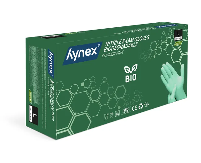 Handschoen Hynex nitril Bio L groen 3.5gr 100st