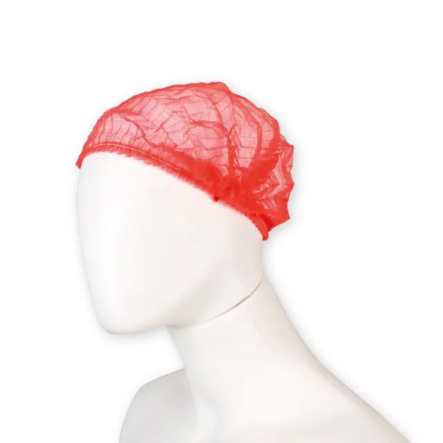 Haarnet Hynex clip non-woven rood pp 100 stuks