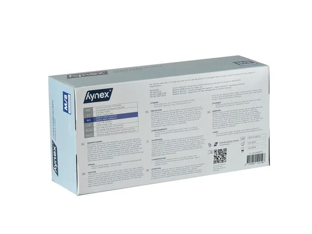 Handschoen Hynex latex M wit 5gr 100 stuks