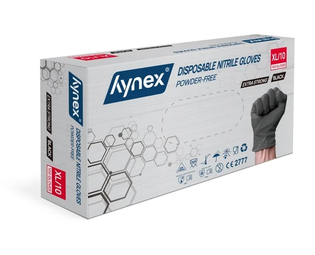 Handschoen Hynex Nitril XL zwart 5gr 100 stuk