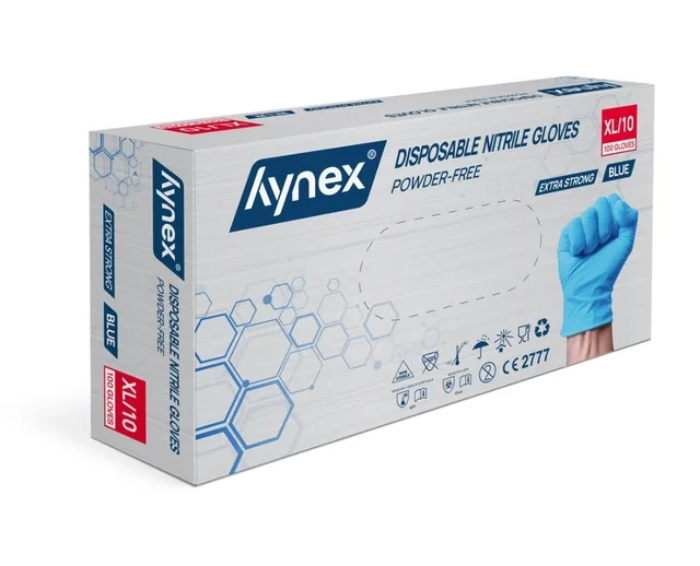 Handschoen Hynex nitril XL blauw 5gr 100 stuks