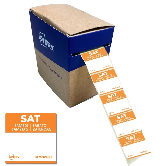 Etiket Avery HACCP zaterdag-oranje 25x25mm 1000st
