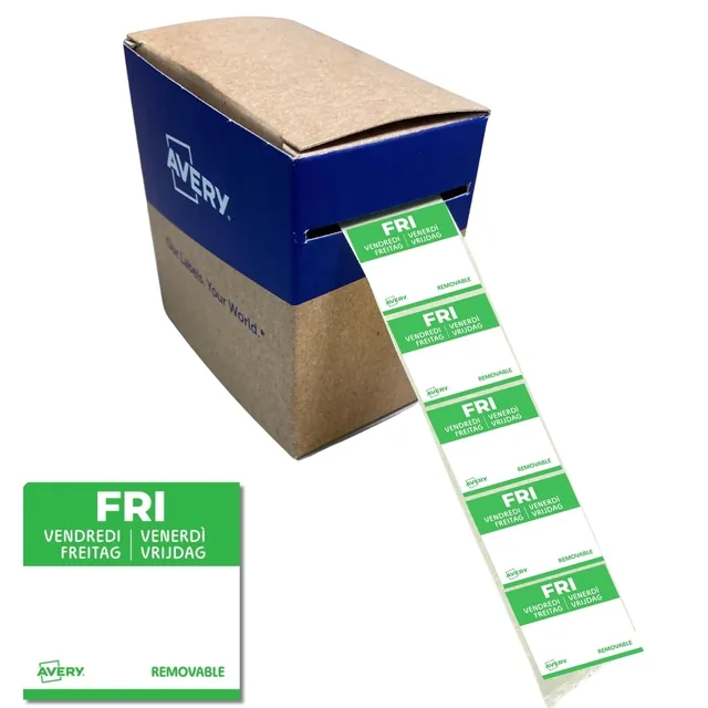 Etiket Avery HACCP vrijdag-groen 25x25mm 1000st
