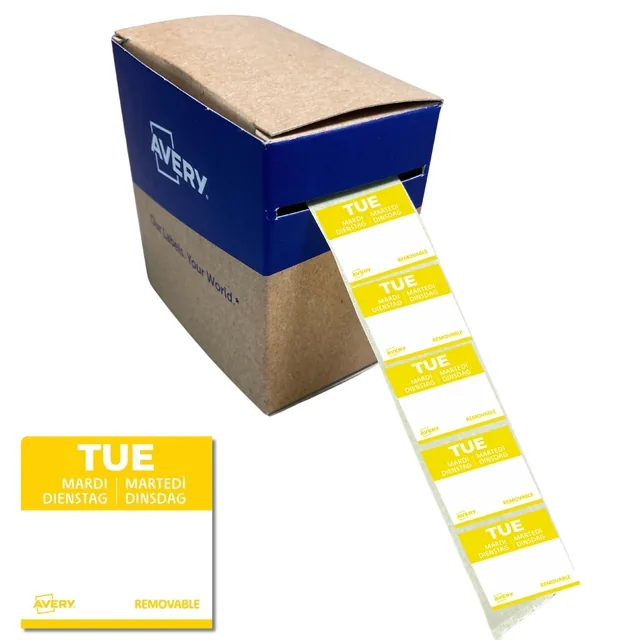 Etiket Avery HACCP dinsdag-geel 25x25mm 1000st