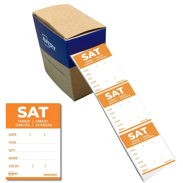 Etiket Avery HACCP zaterdag-oranje 40x56mm 500st