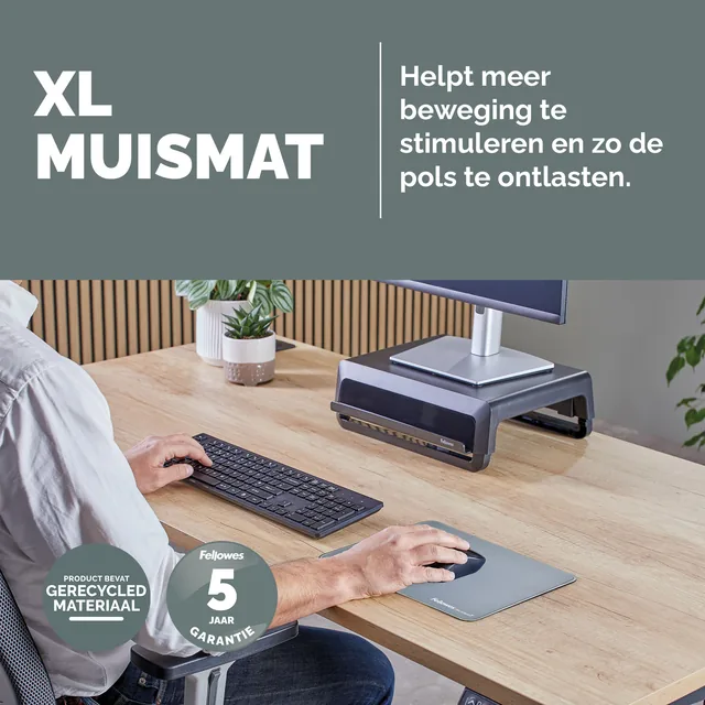 Muismat Fellowes Breyta XL blauw