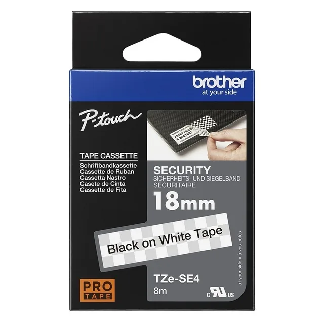 Labeltape Brother Ptouch TZeSE4 18mm wit