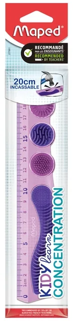 Liniaal Maped Kidy Learn Concentration 20cm paars